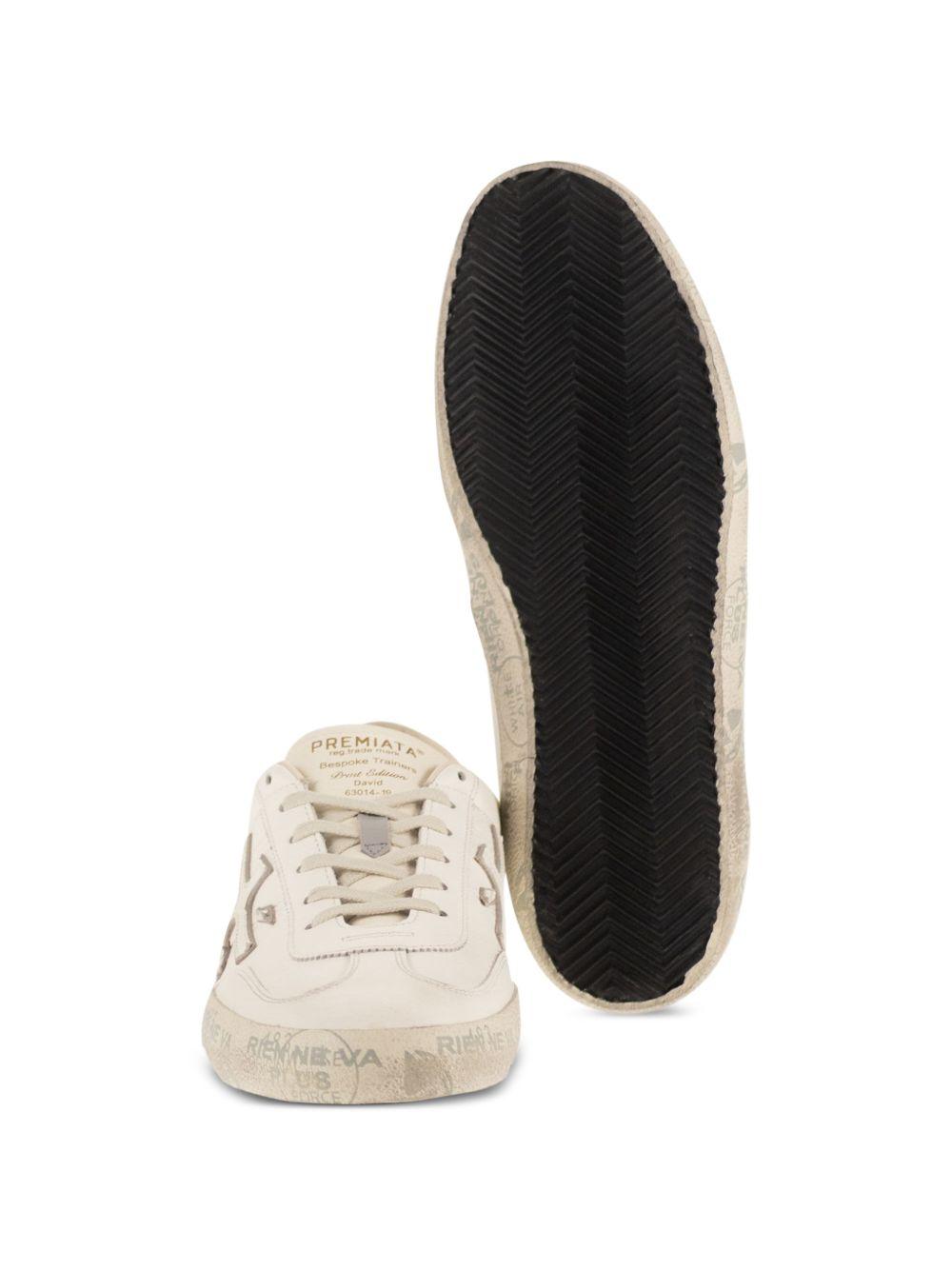 PREMIATA Sneakers David in pelle bianca con logo 