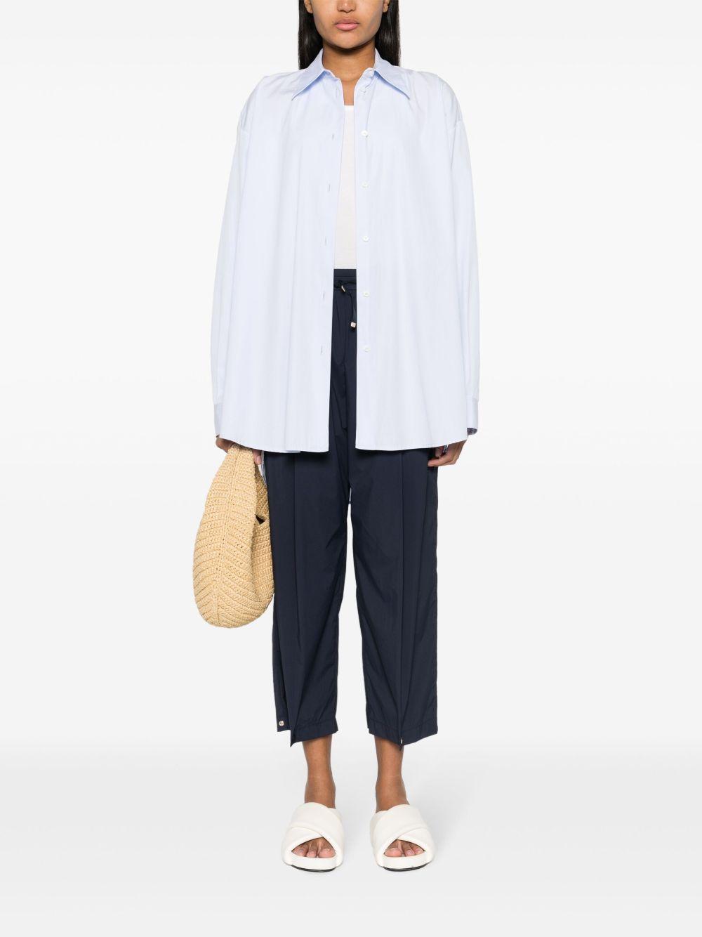 HERNO Pantaloni blu in tessuto tecnico leggero 