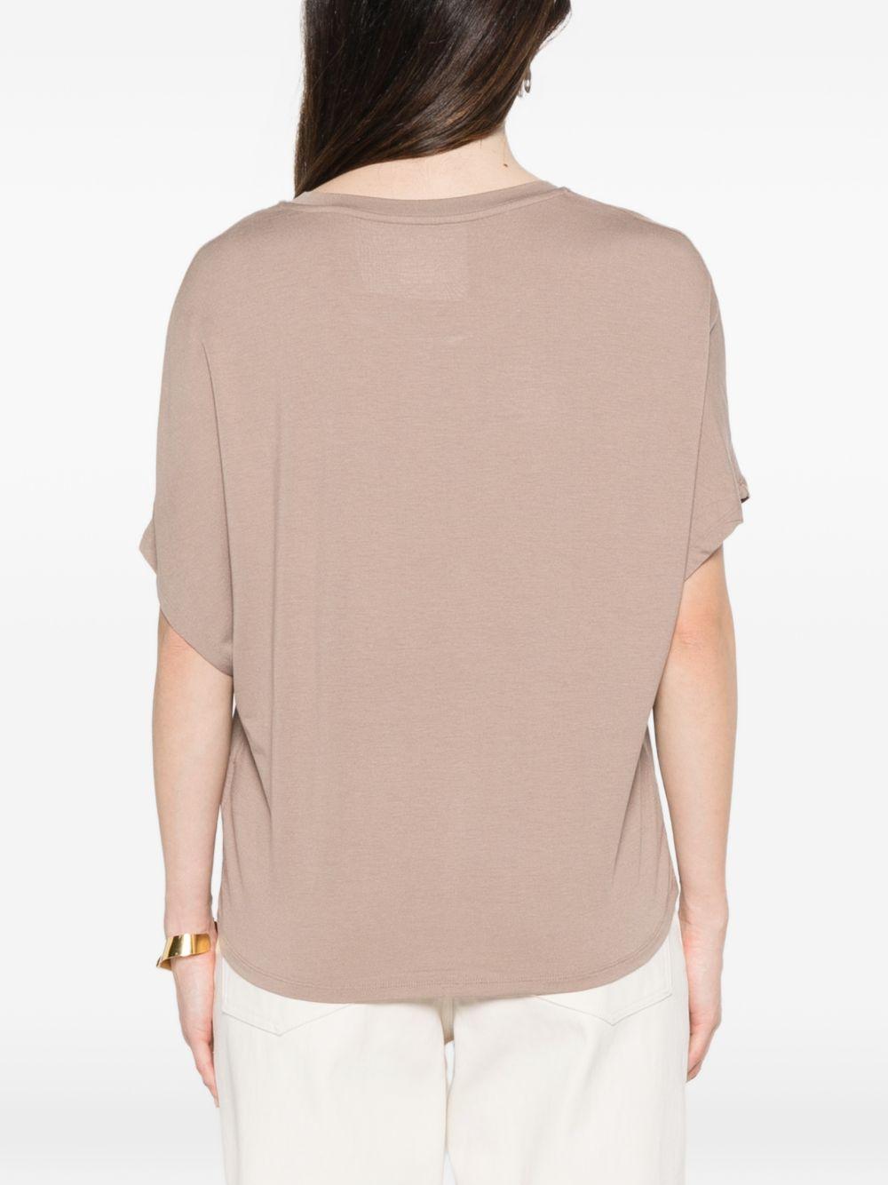 MAJESTIC FILATURES T-shirt girocollo a maniche corte marrone nocciola 