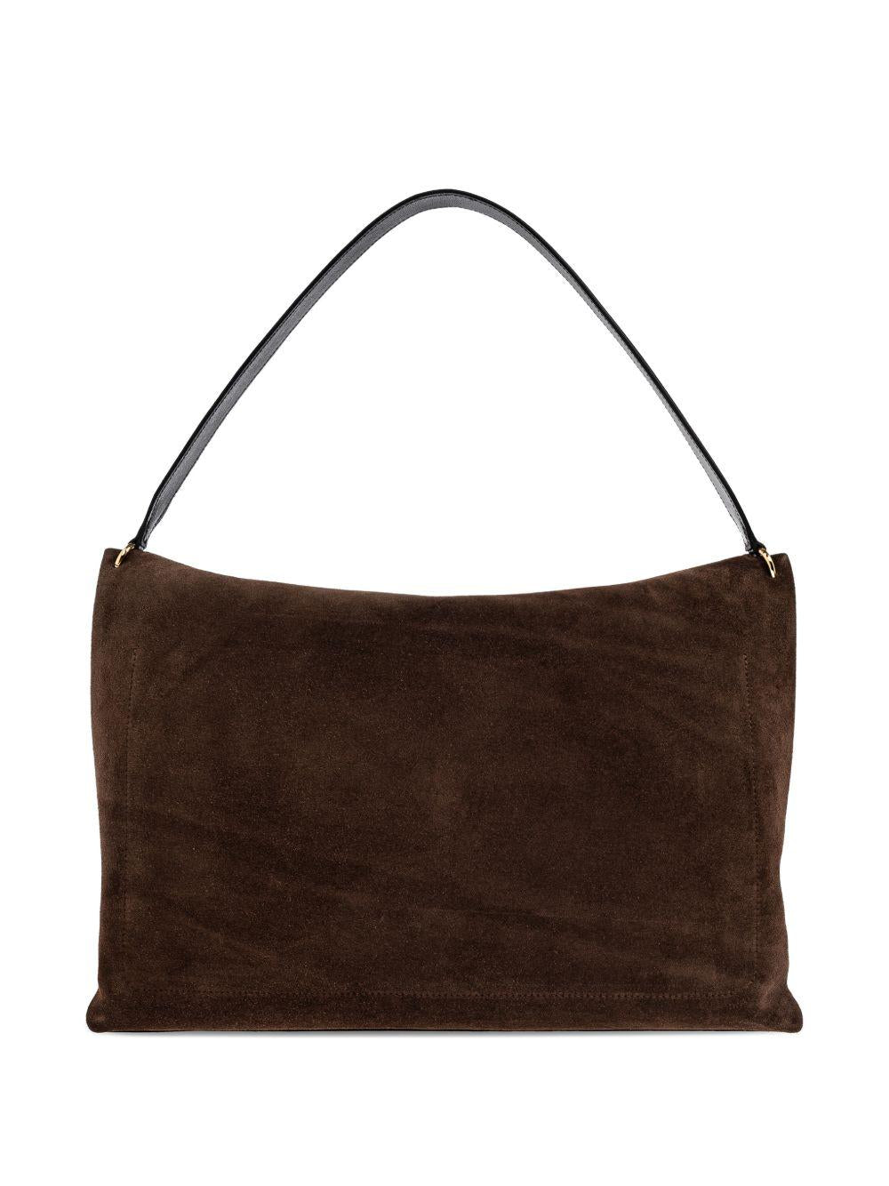 WANDLER Borsa a spalla Penelope in suede marrone 