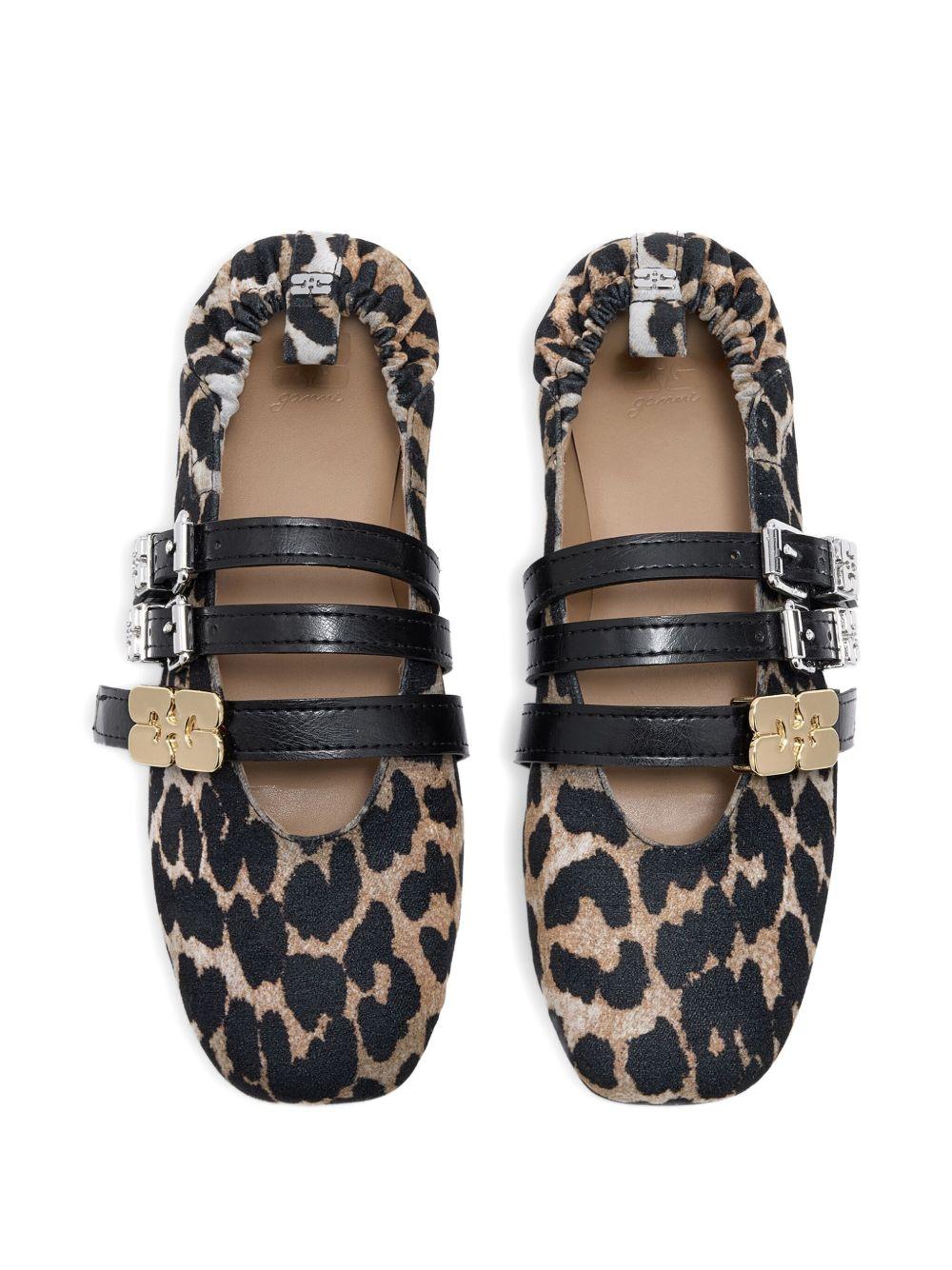 GANNI Ballerine con stampa leopardata 