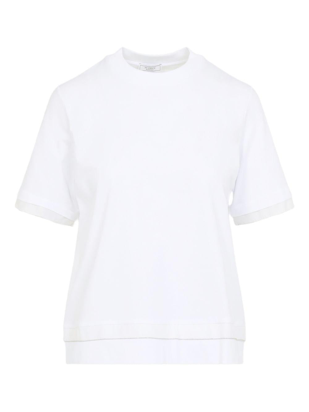 PESERICO T-shirt bianca con girocollo 