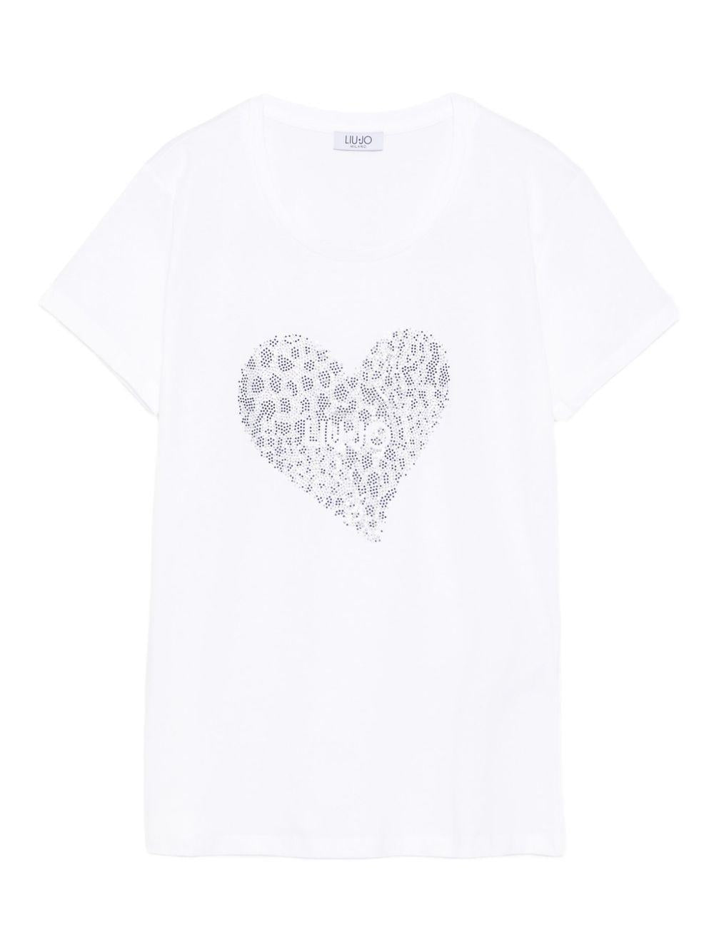 LIUJO T-shirt girocollo bianca con stampa 