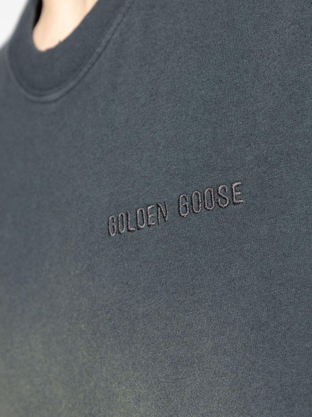 GOLDEN GOOSE T-shirt grigio scuro con logo 