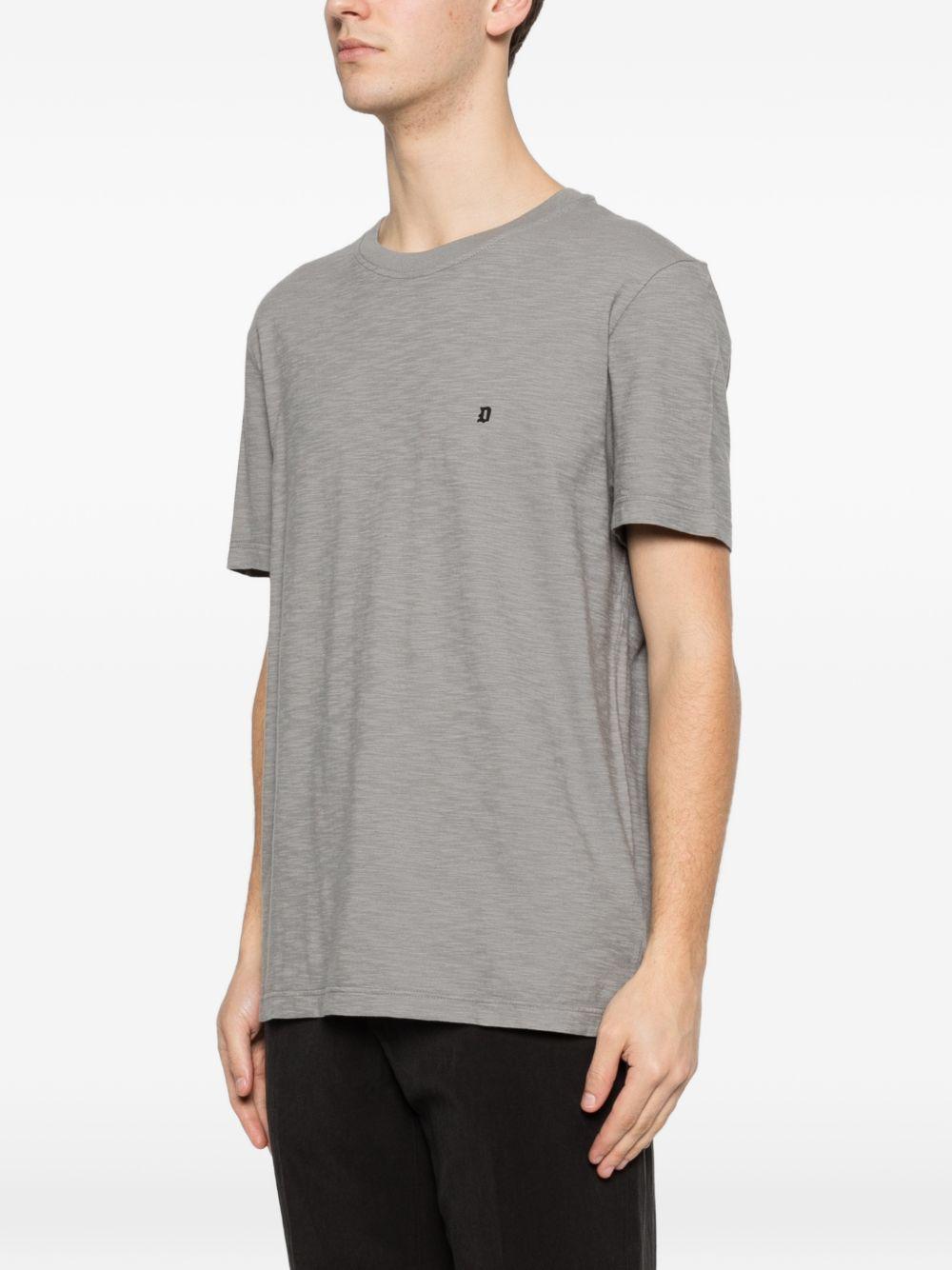 DONDUP T-shirt in cotone grigio con logo 