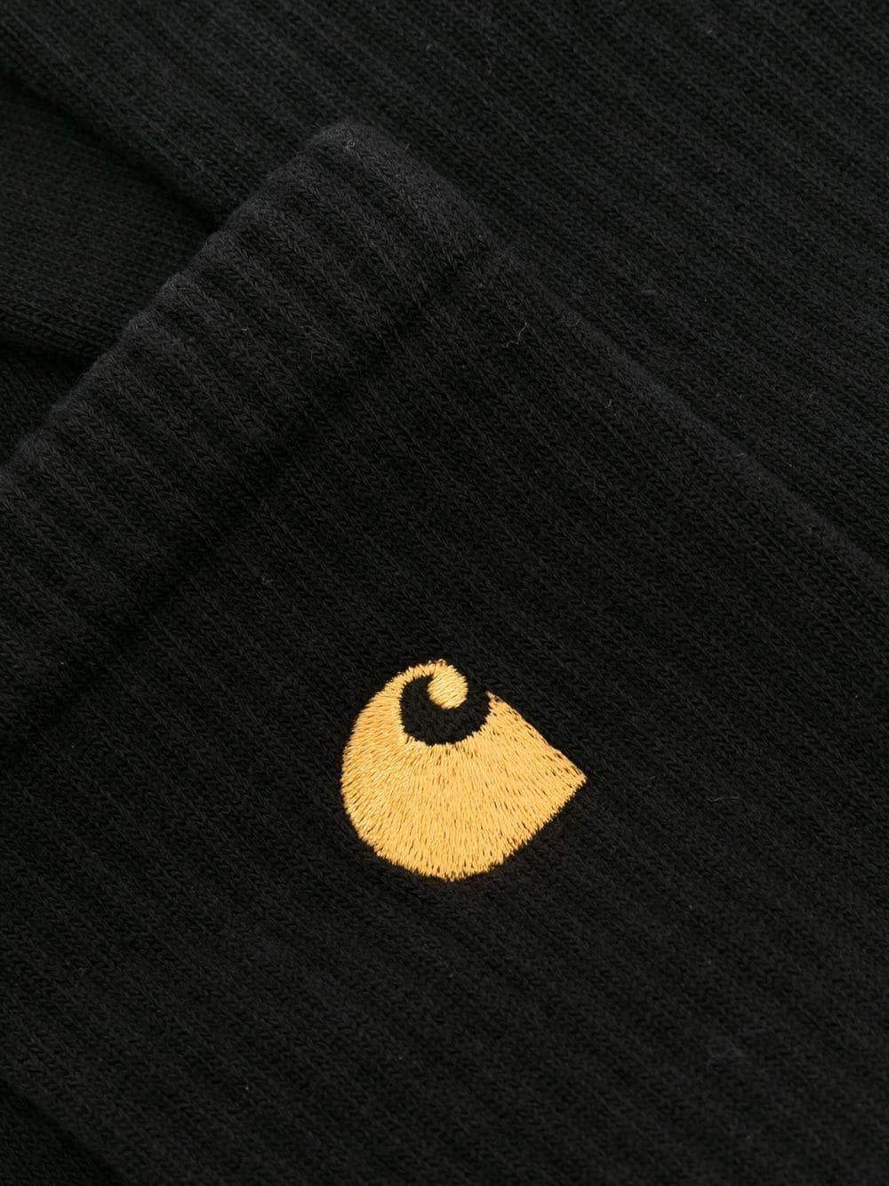 CARHARTT WIP Calzini in cotone nero con logo 