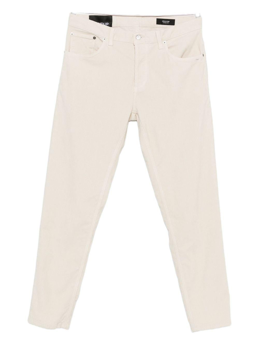 DONDUP Pantaloni in twill di cotone avorio 