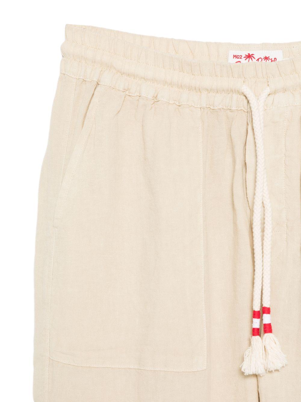 MC2 SAINT BARTH Pantaloni beige Calais in morbido lino 