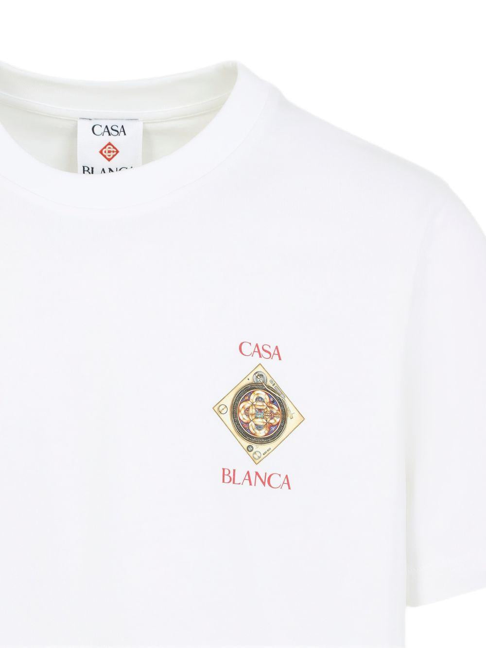 CASABLANCA T-shirt bianca con stampa grafica 
