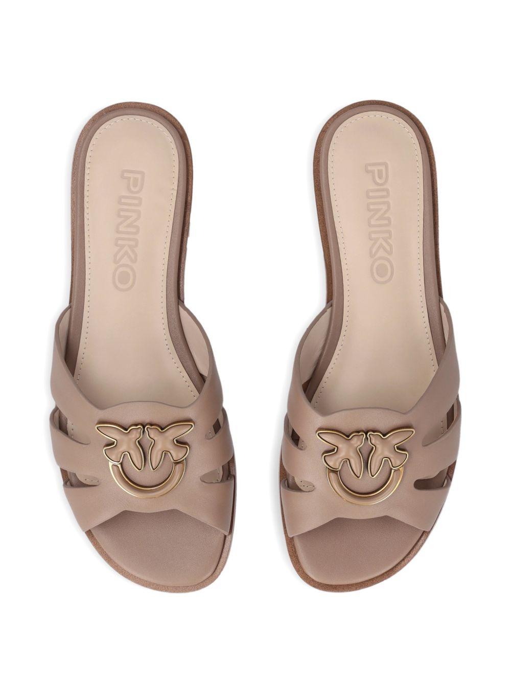 PINKO Ciabatte in pelle beige 'Milly' 