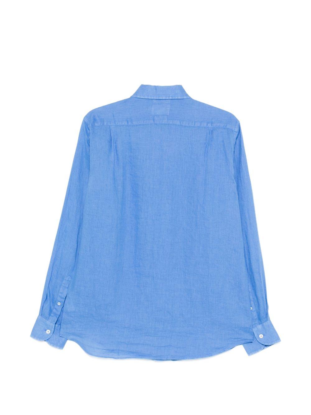 MC2 SAINT BARTH Camicia in lino Raphael azzurra 