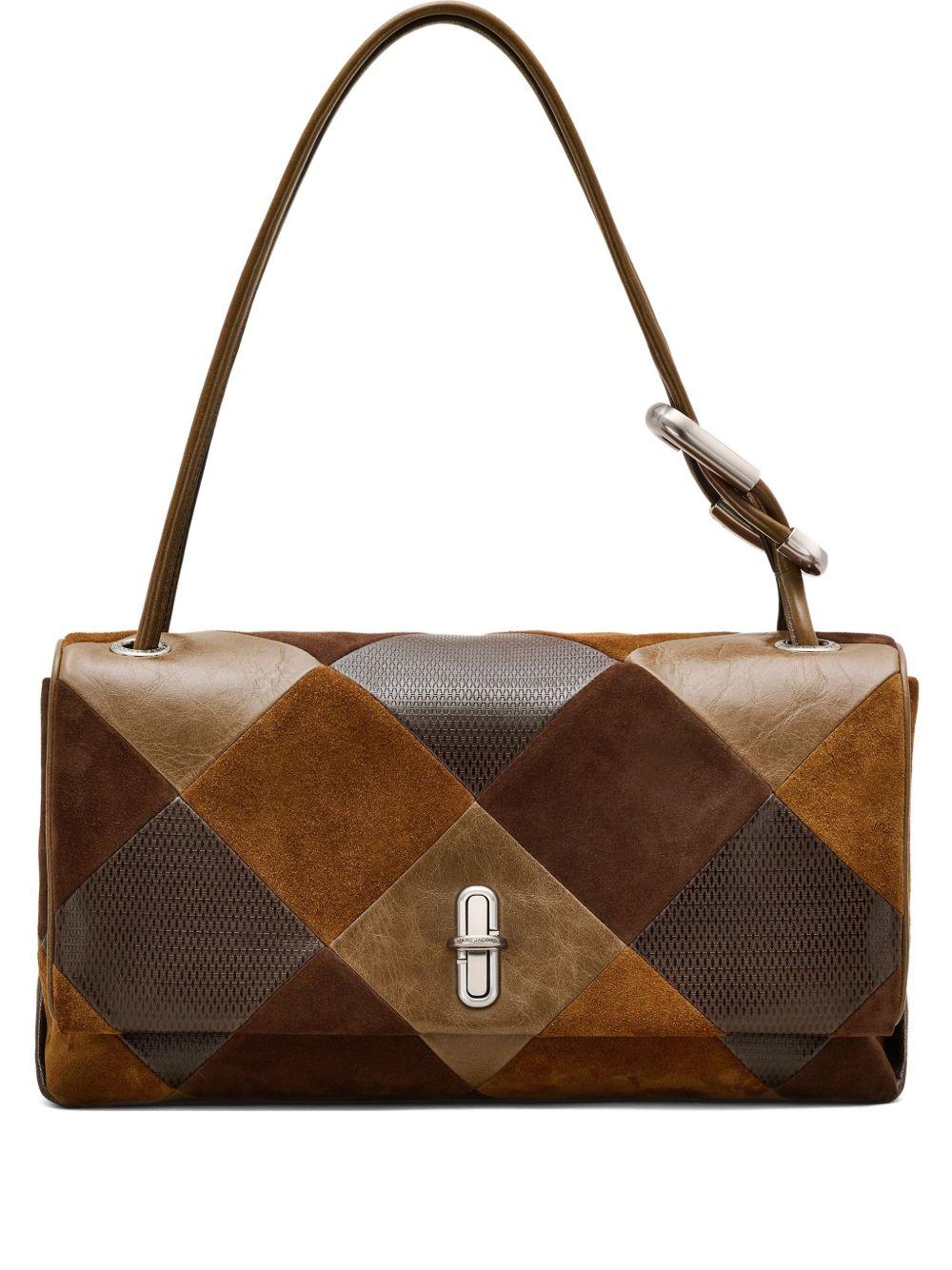 MARC JACOBS Borsa patchwork 'The Large Dual Bag' in pelle marrone 