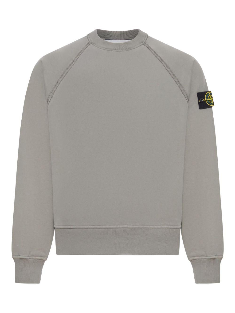 STONE ISLAND Felpa grigia girocollo 