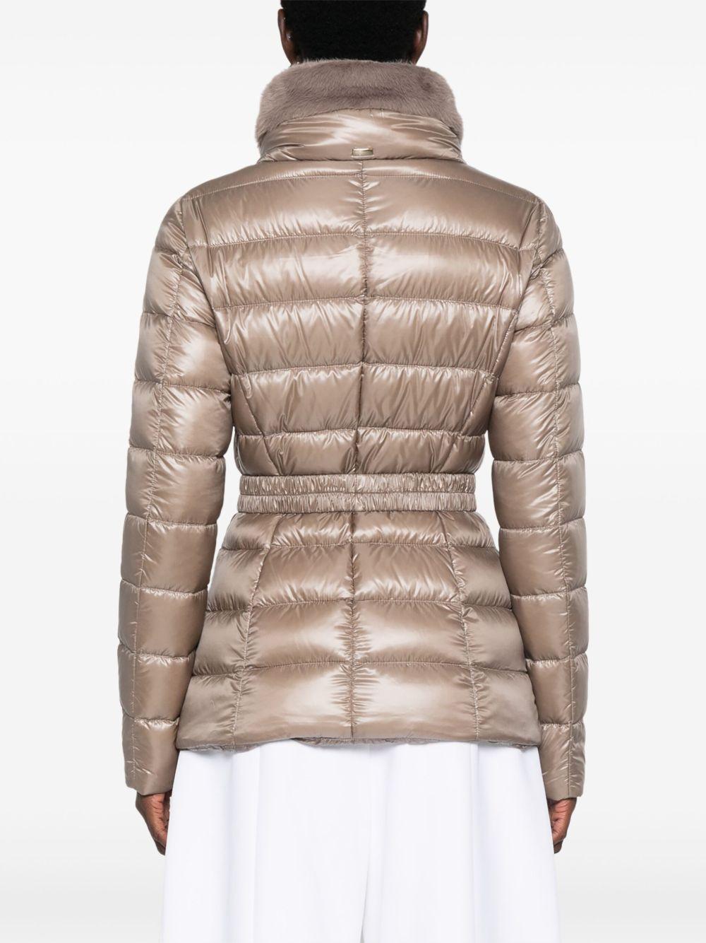 HERNO Piumino 'Claudia' beige con cintura 