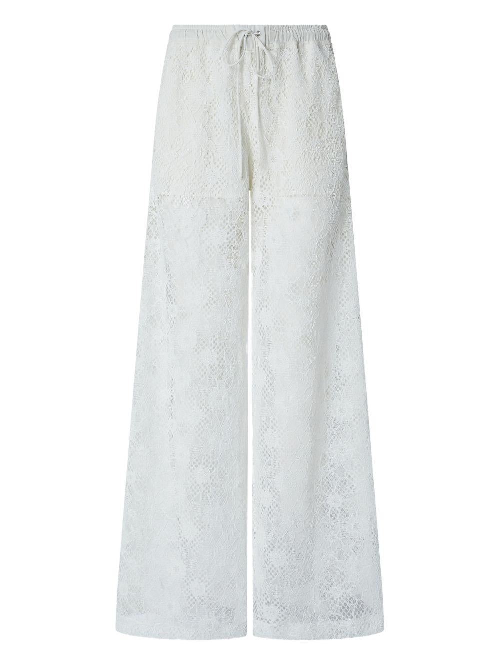 PINKO Pantaloni bianchi in pizzo 