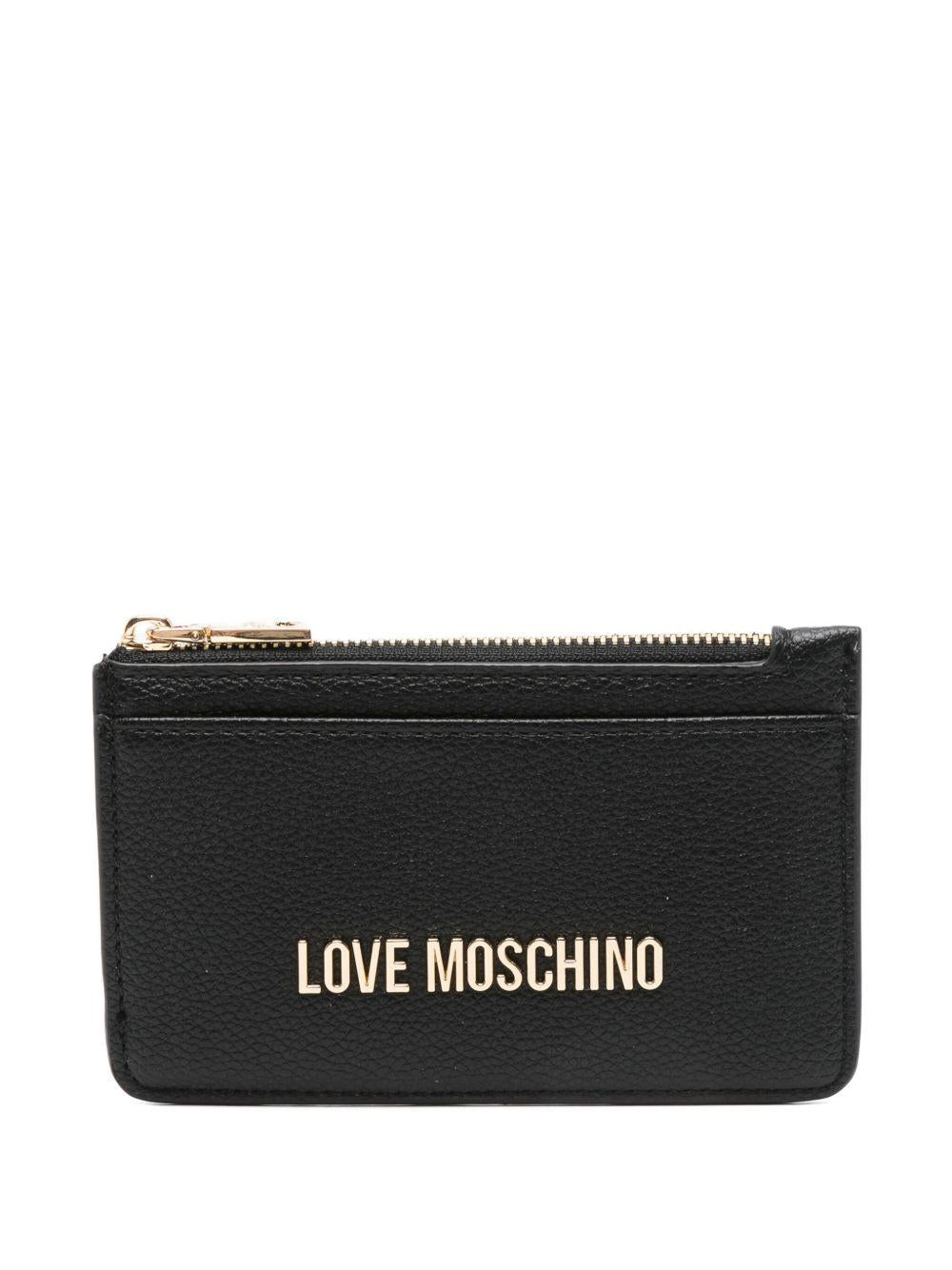 LOVE MOSCHINO Portafoglio nero con logo 