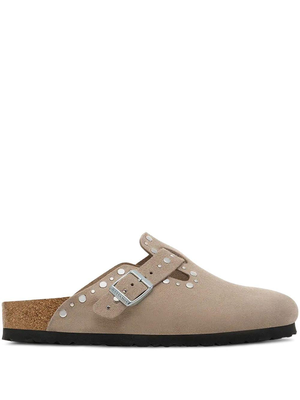 BIRKENSTOCK Ciabatte Boston in camoscio beige 
