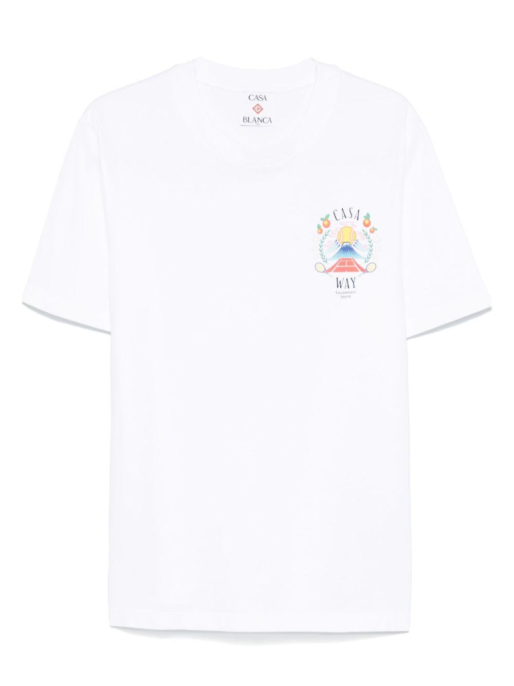 CASABLANCA T-shirt 'Casa Way' in cotone bianco con stampa 