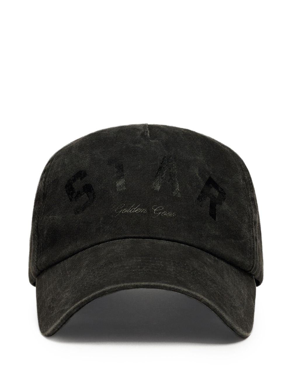 GOLDEN GOOSE Cappello da baseball in cotone nero 