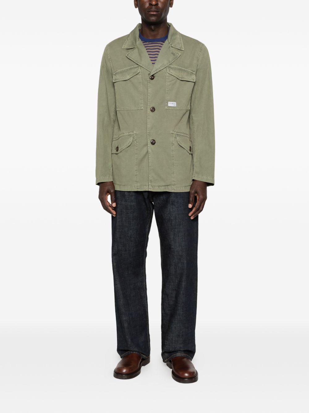 FAY Giacca verde con applicazione logo 