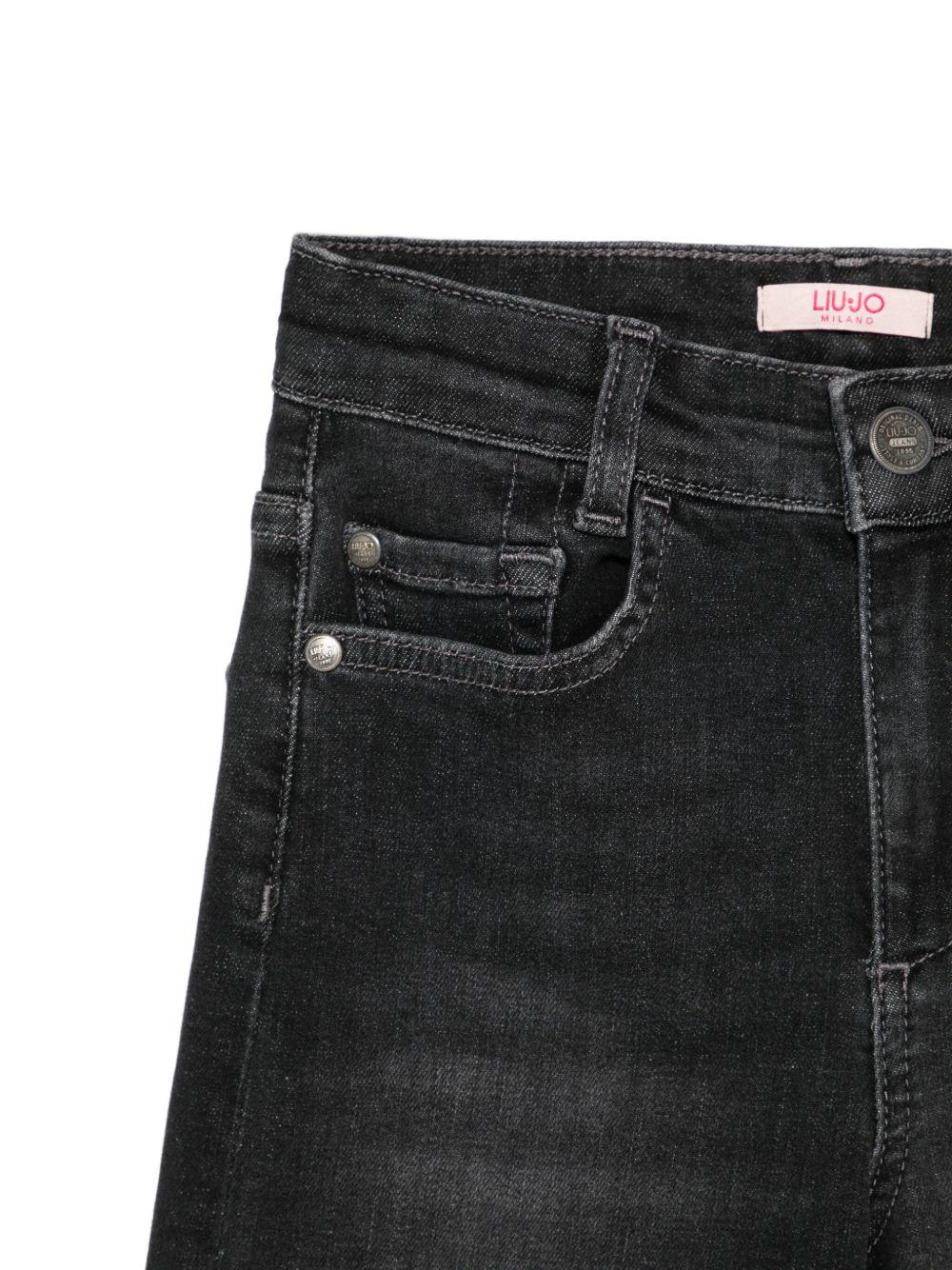 LIUJO Jeans neri a campana elasticizzati 