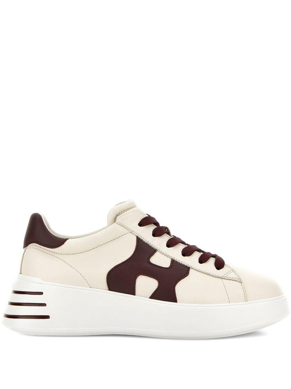 HOGAN Sneakers 'Rebel' in pelle di vitello color avorio 