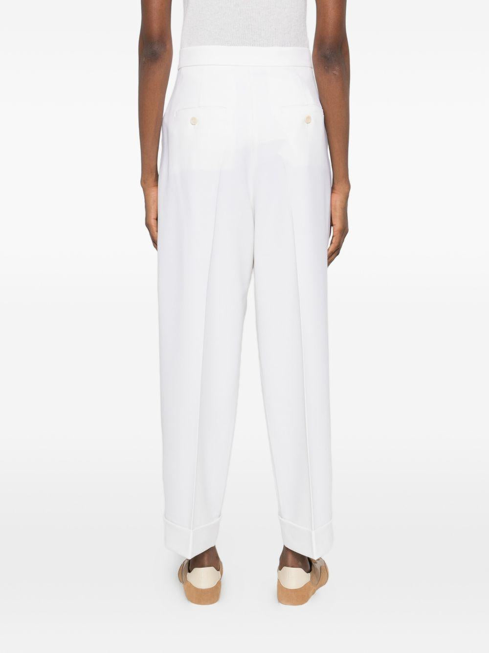 MAX MARA Pantaloni a palazzo a vita alta bianchi 