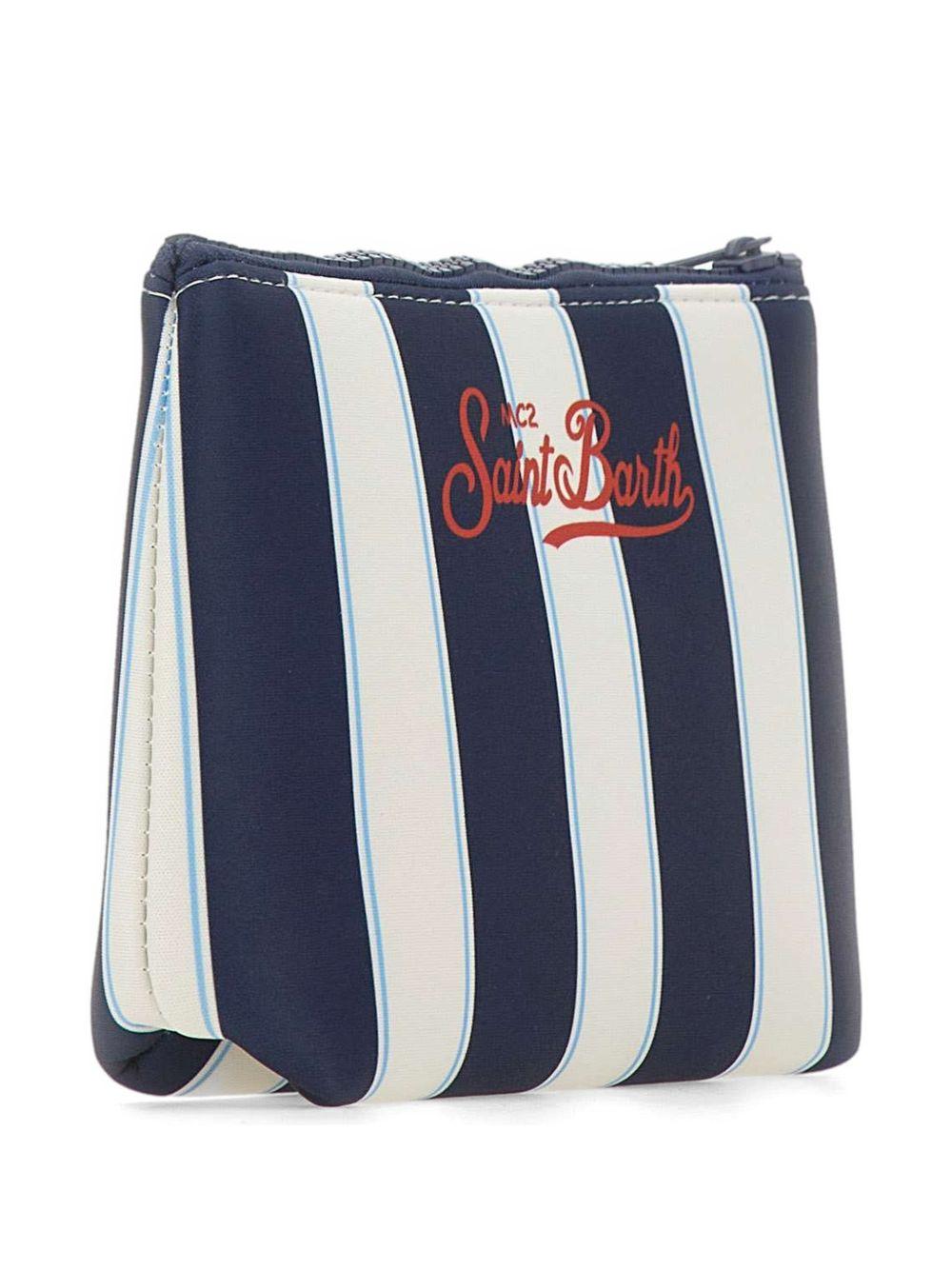 MC2 SAINT BARTH Pochette Aline a righe bianche e blu 