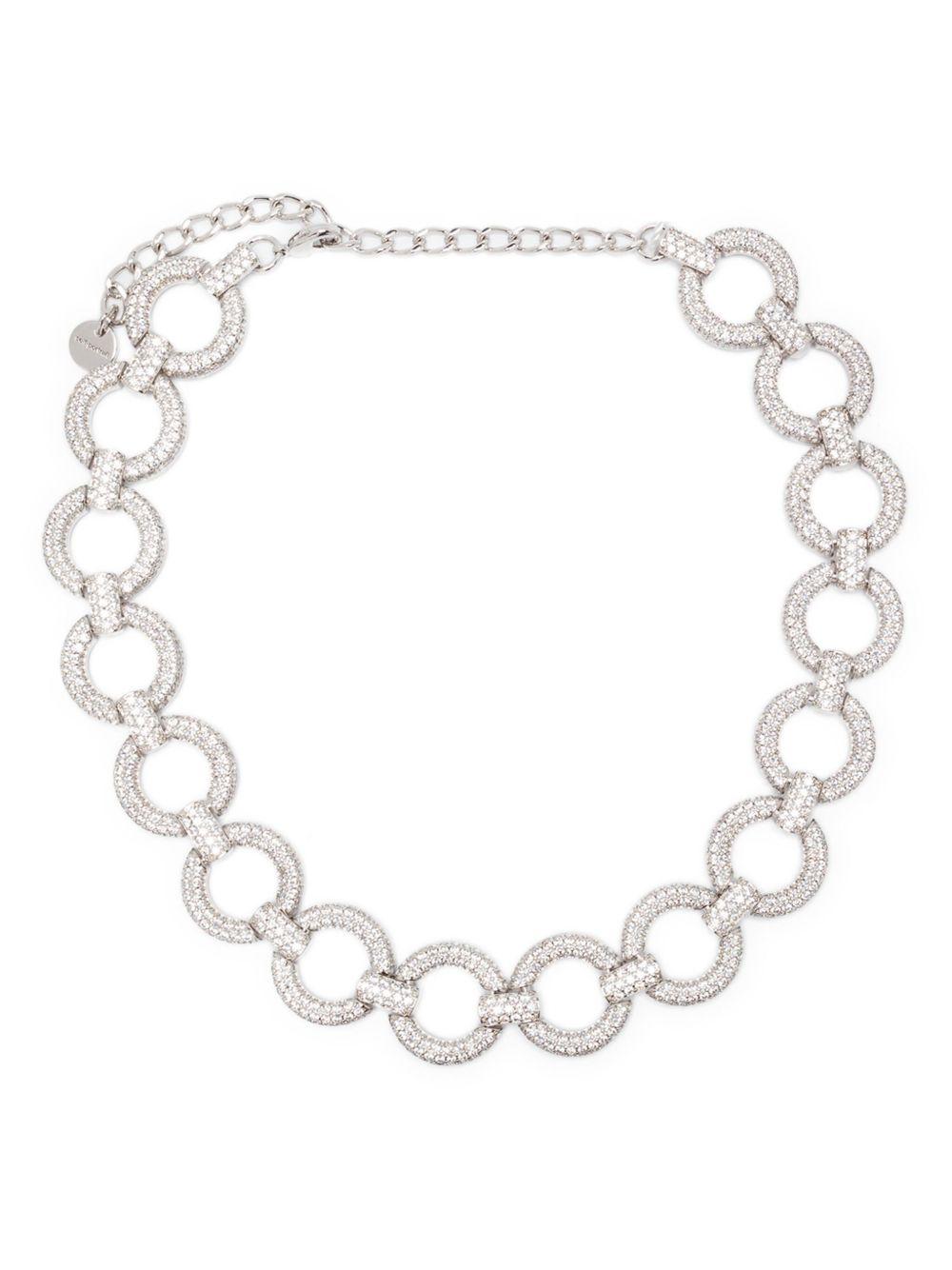 SELF PORTRAIT Collana con cristalli argento 