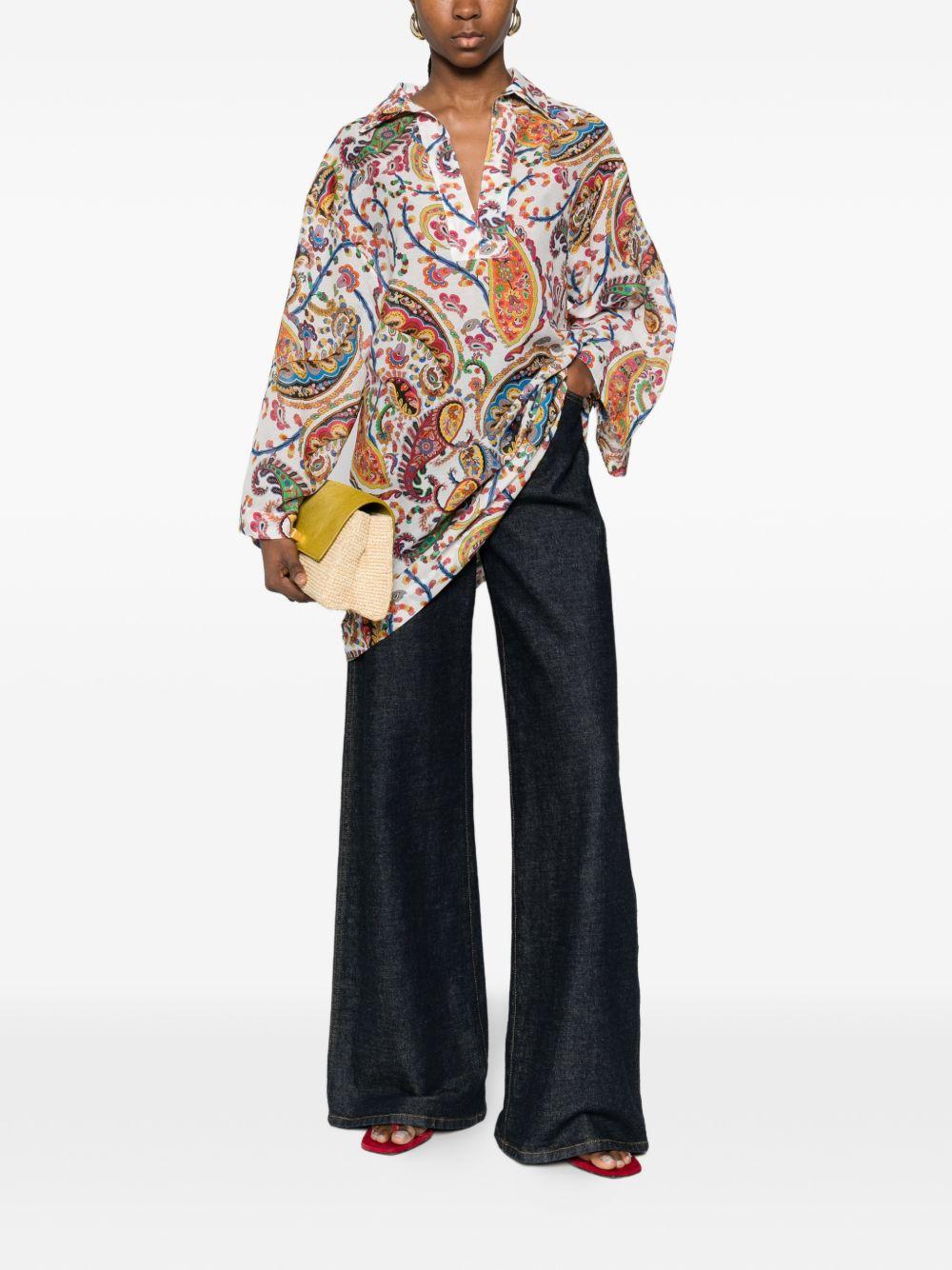 ETRO Camicia con stampa paisley in cotone multicolore 