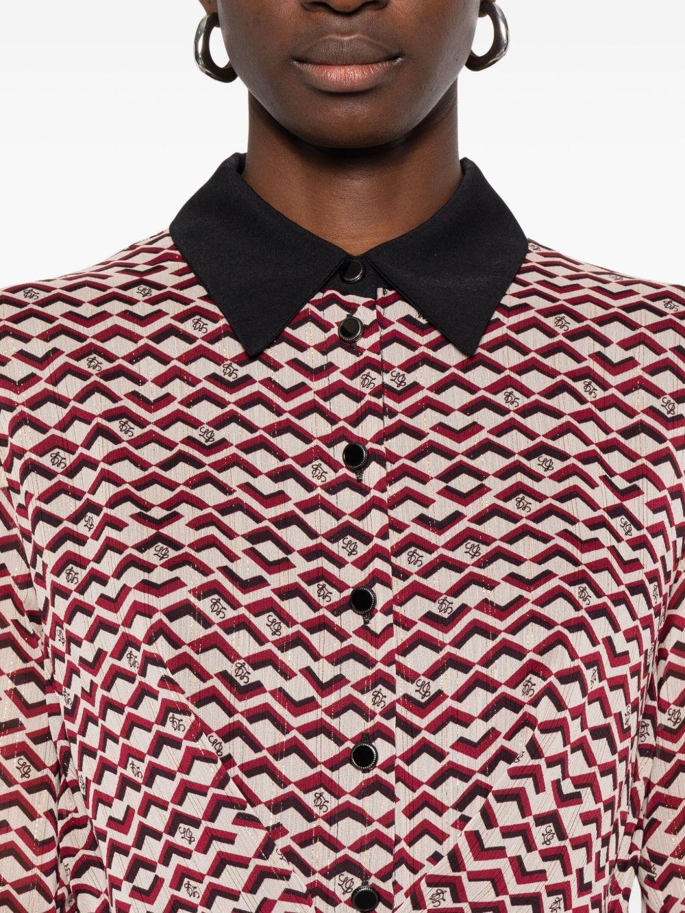 LIUJO Abito midi beige chiaro e rosso 