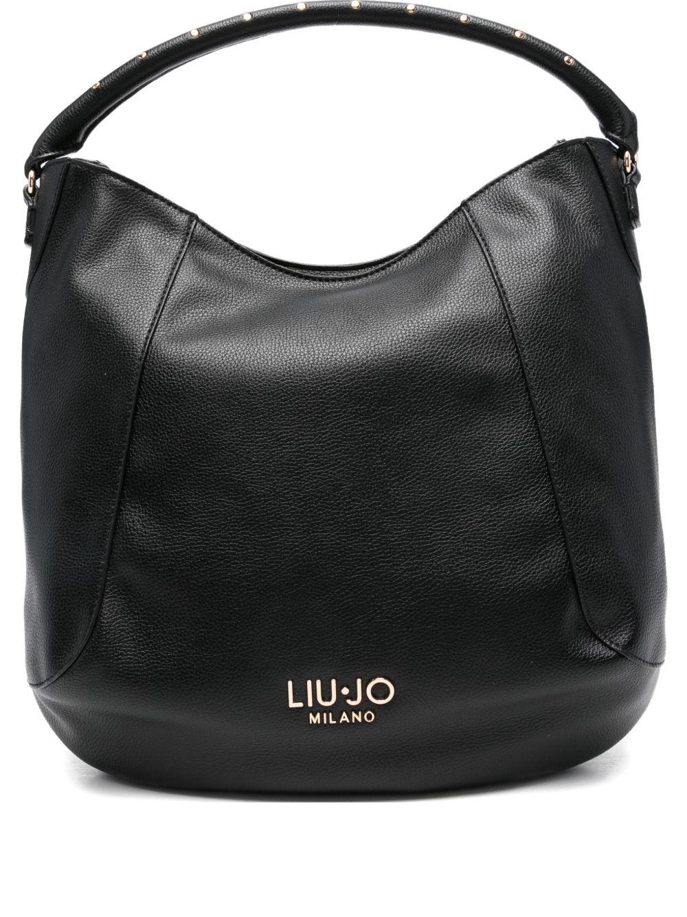 LIUJO Borsa nera a sacco con logo 