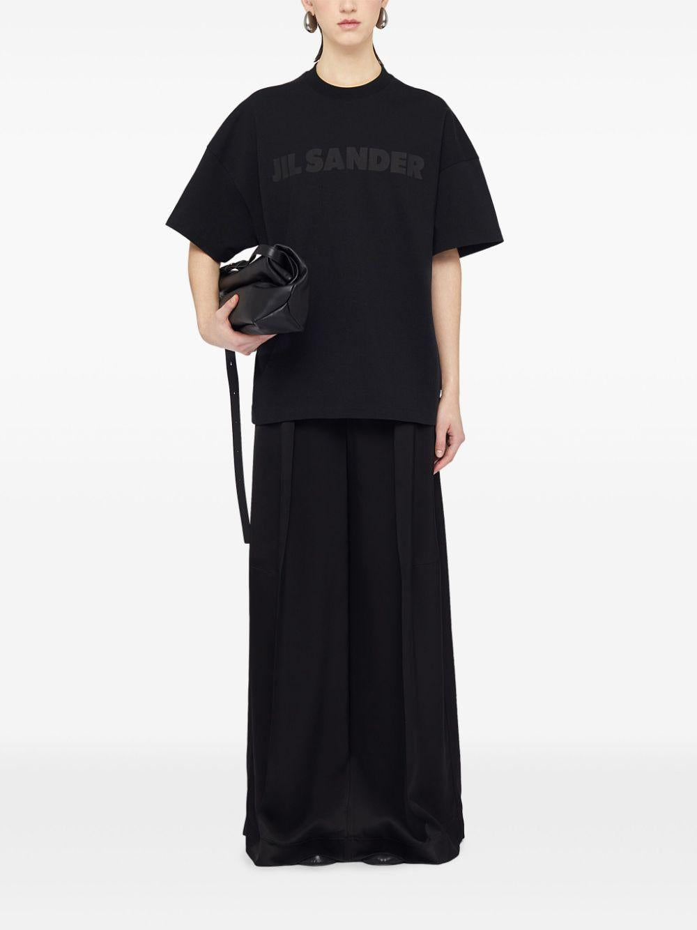 JIL SANDER T-shirt a maniche corte nera con logo 