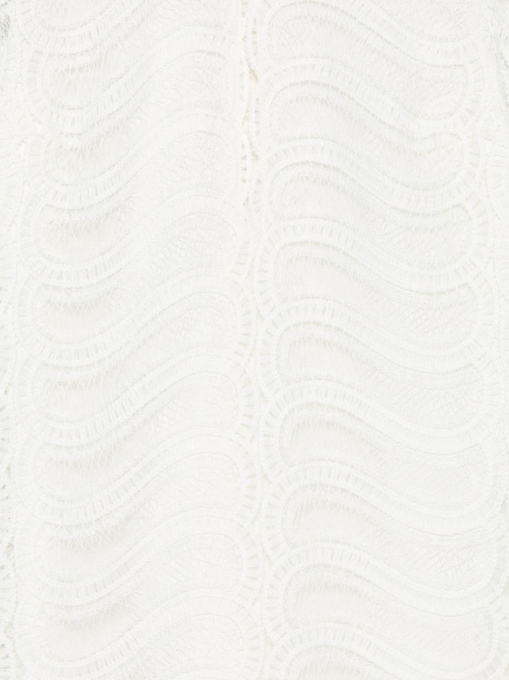 RAQUEL DINIZ Mini abito con ricami crochet bianco 