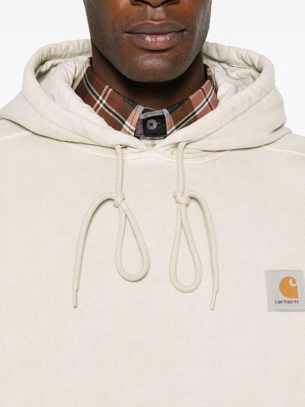 CARHARTT WIP Felpa in cotone beige con cappuccio e logo 
