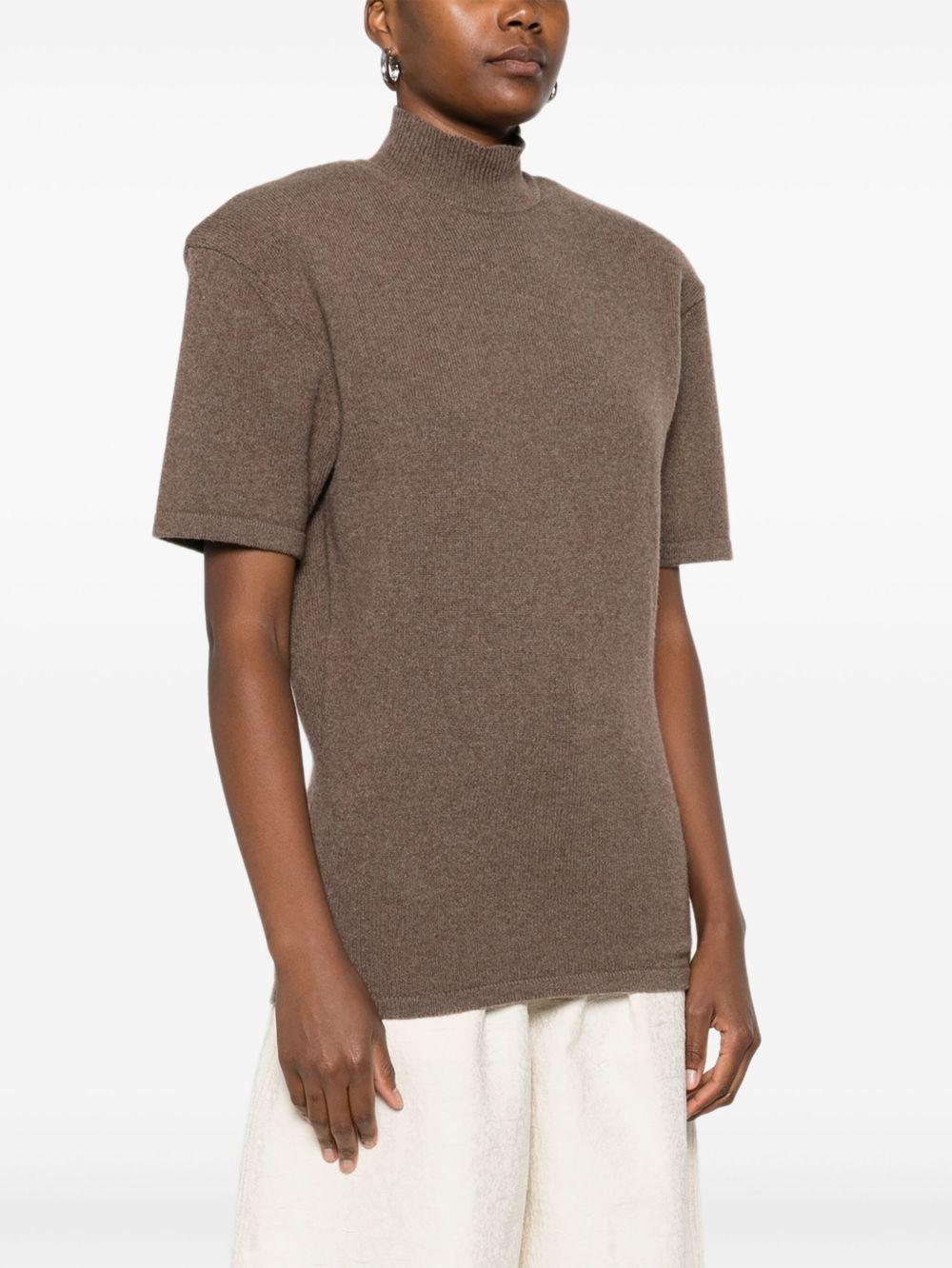 JACQUEMUS Maglia 'Castagna' in lana e cashmere marrone 