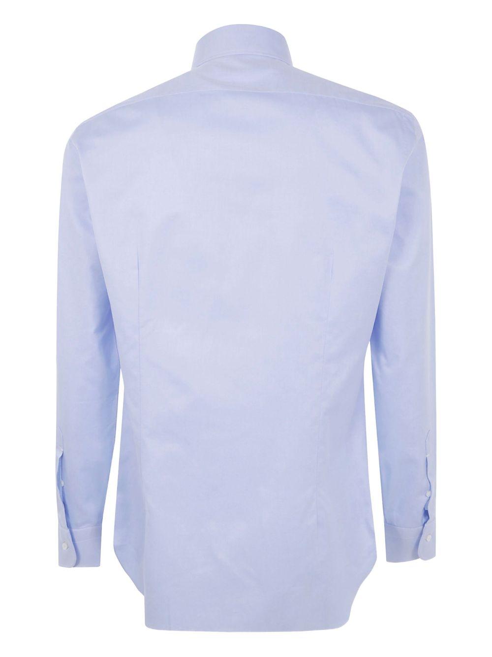 BARBA Camicia button-down in cotone azzurro 