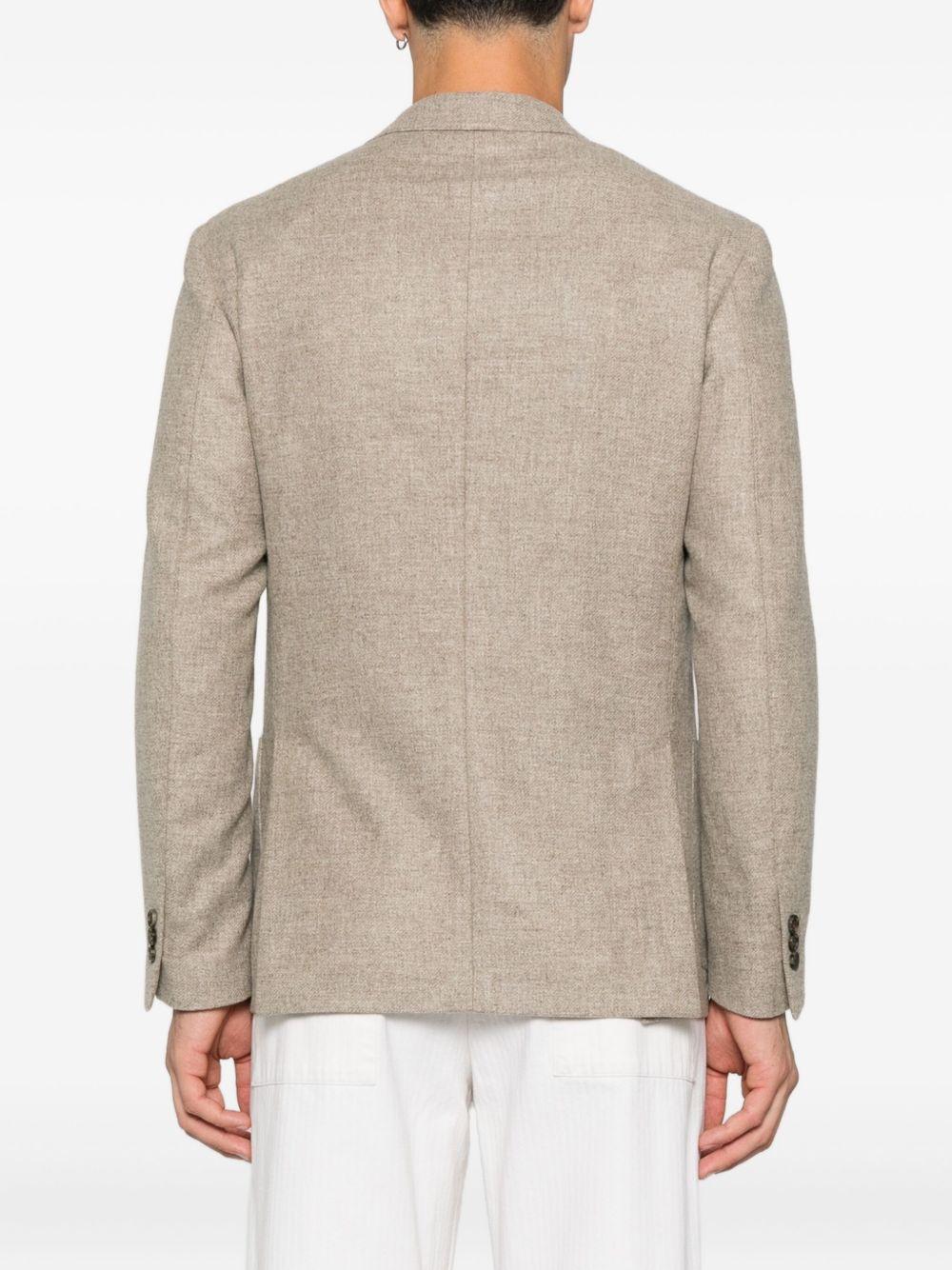 LARDINI Blazer sartoriale monopetto in cashmere e lana beige 