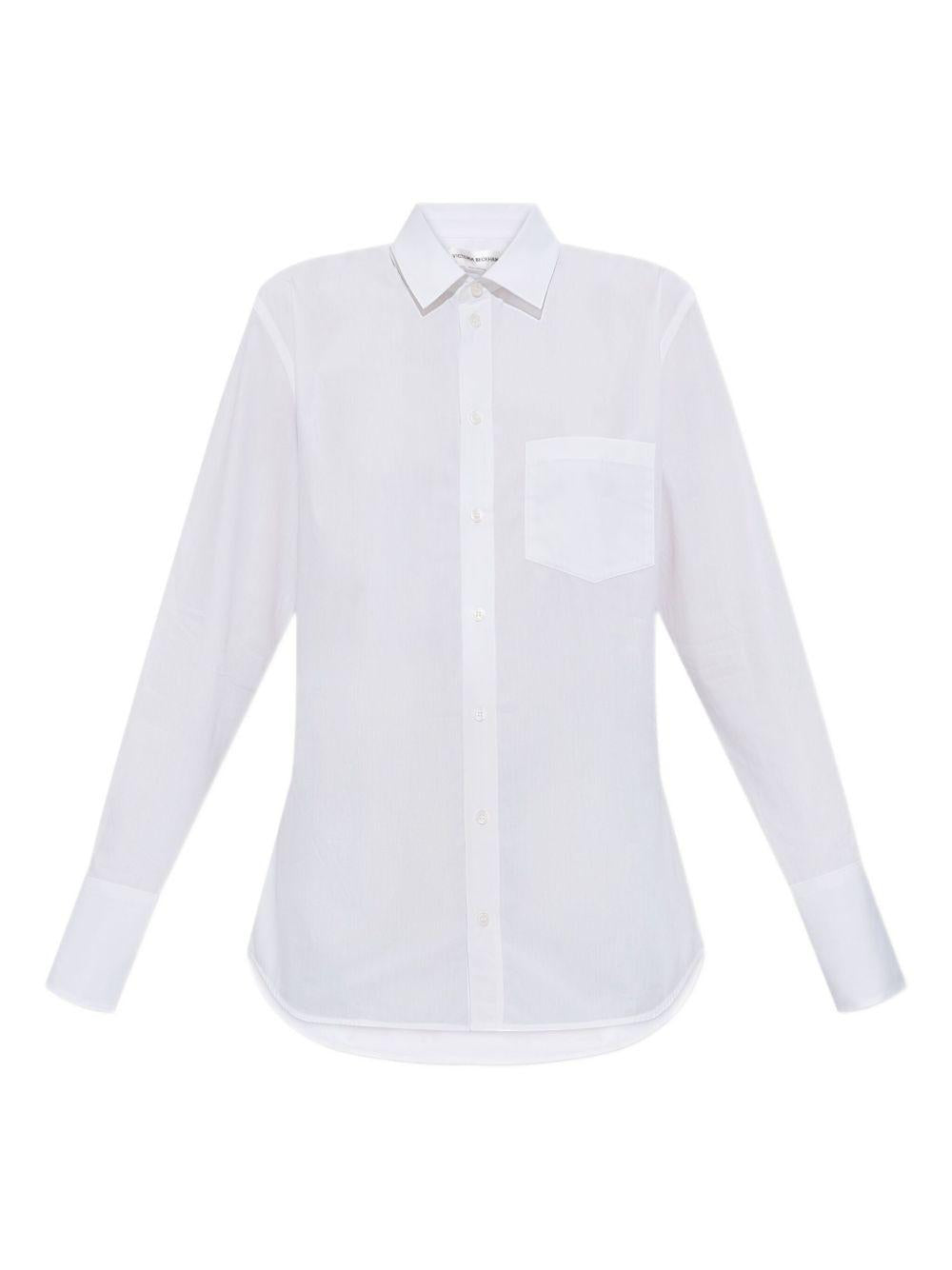VICTORIA BECKHAM Camicia in cotone bianco con dettaglio sul retro 