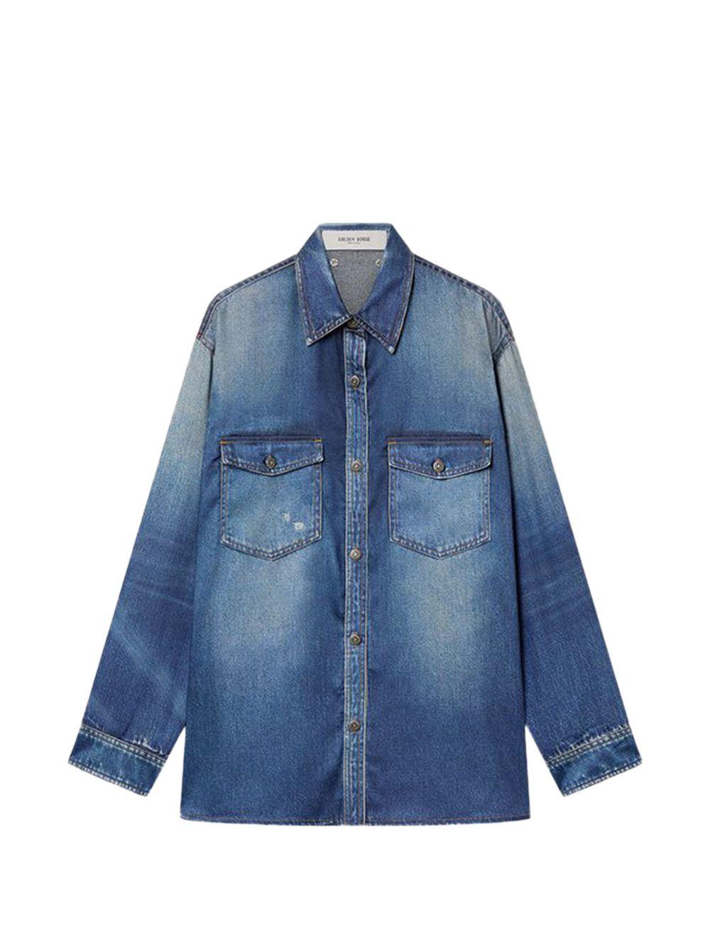 GOLDEN GOOSE Camicia in denim con tasche e bottoni 