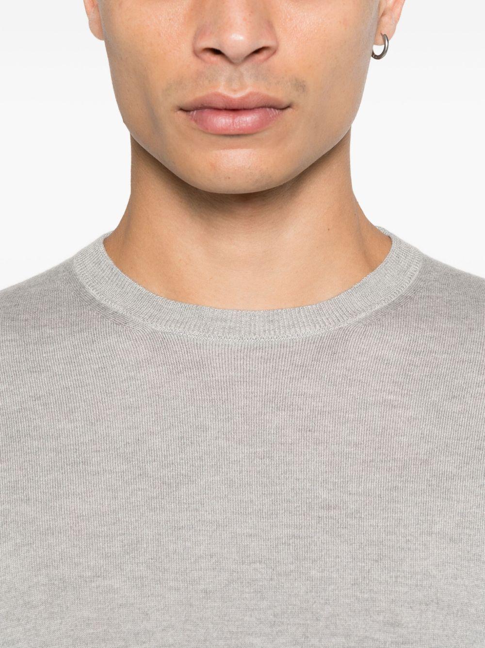 ALPHA STUDIO Maglia girocollo in seta e cashmere 