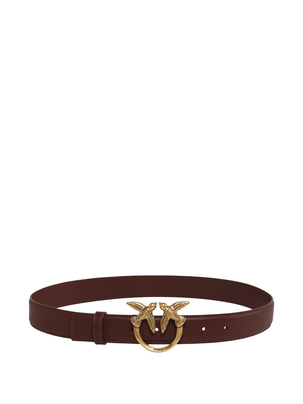 PINKO Cintura Love Berry marrone e oro 