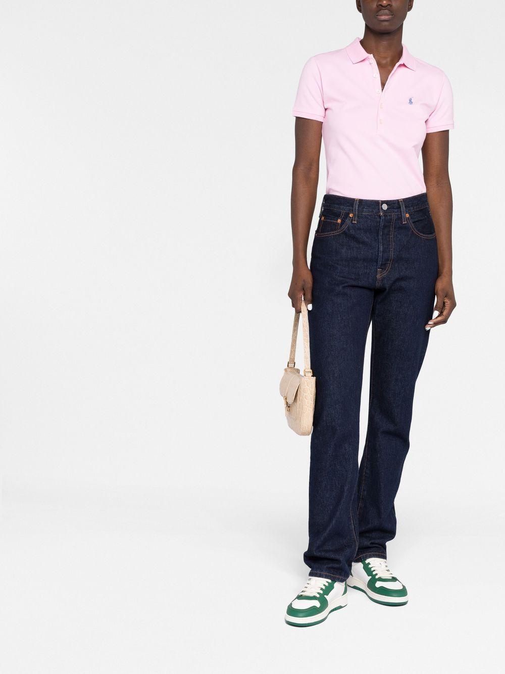POLO RALPH LAUREN Polo in cotone elasticizzato rosa 