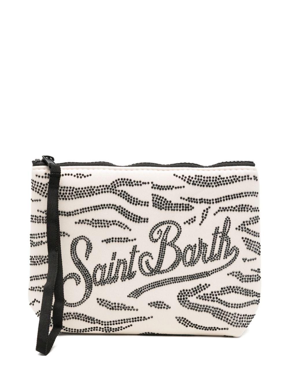 MC2 SAINT BARTH Pochette Aline Strass nera e panna 