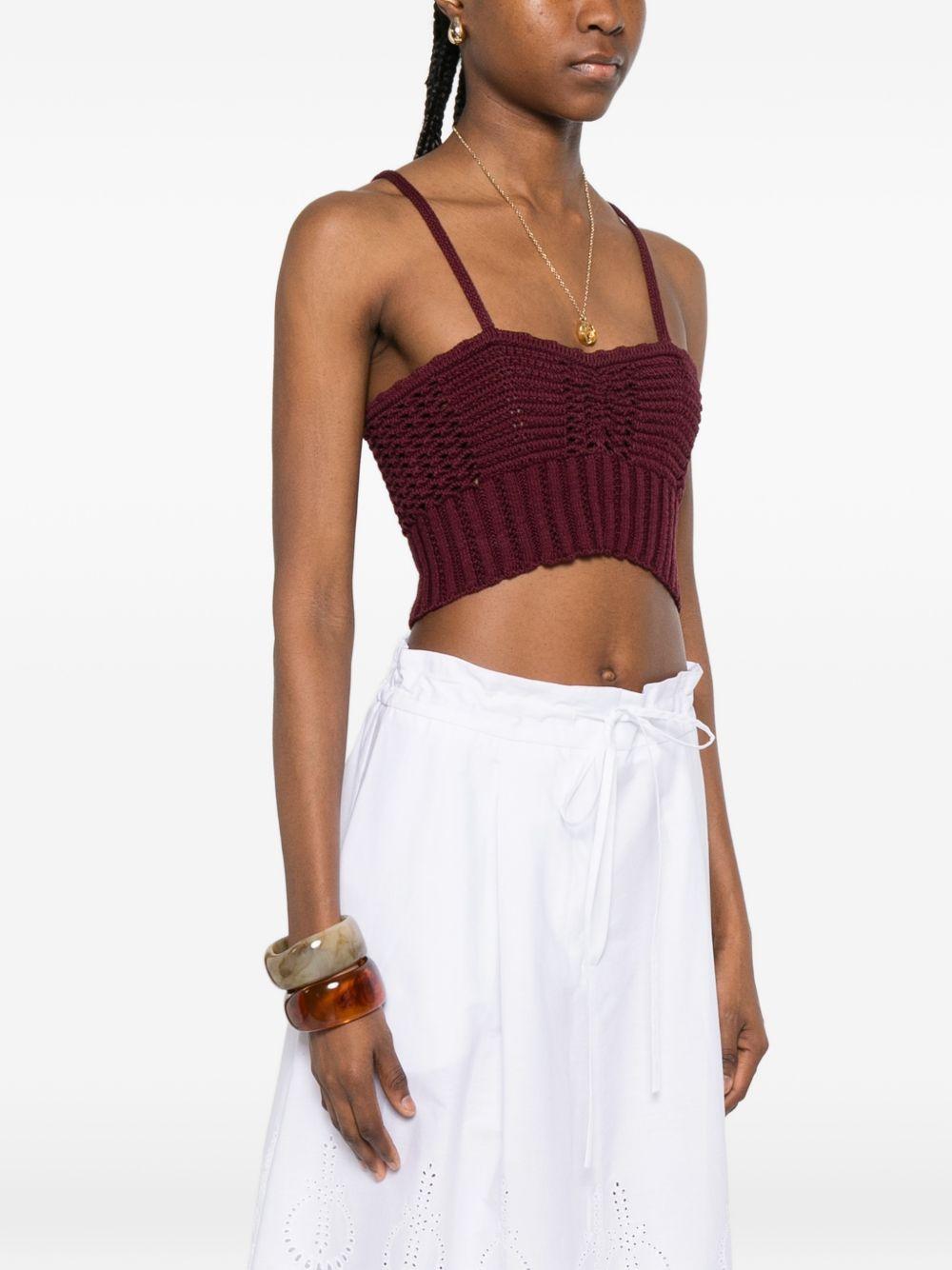 FORTE FORTE Top in crochet bordeaux 
