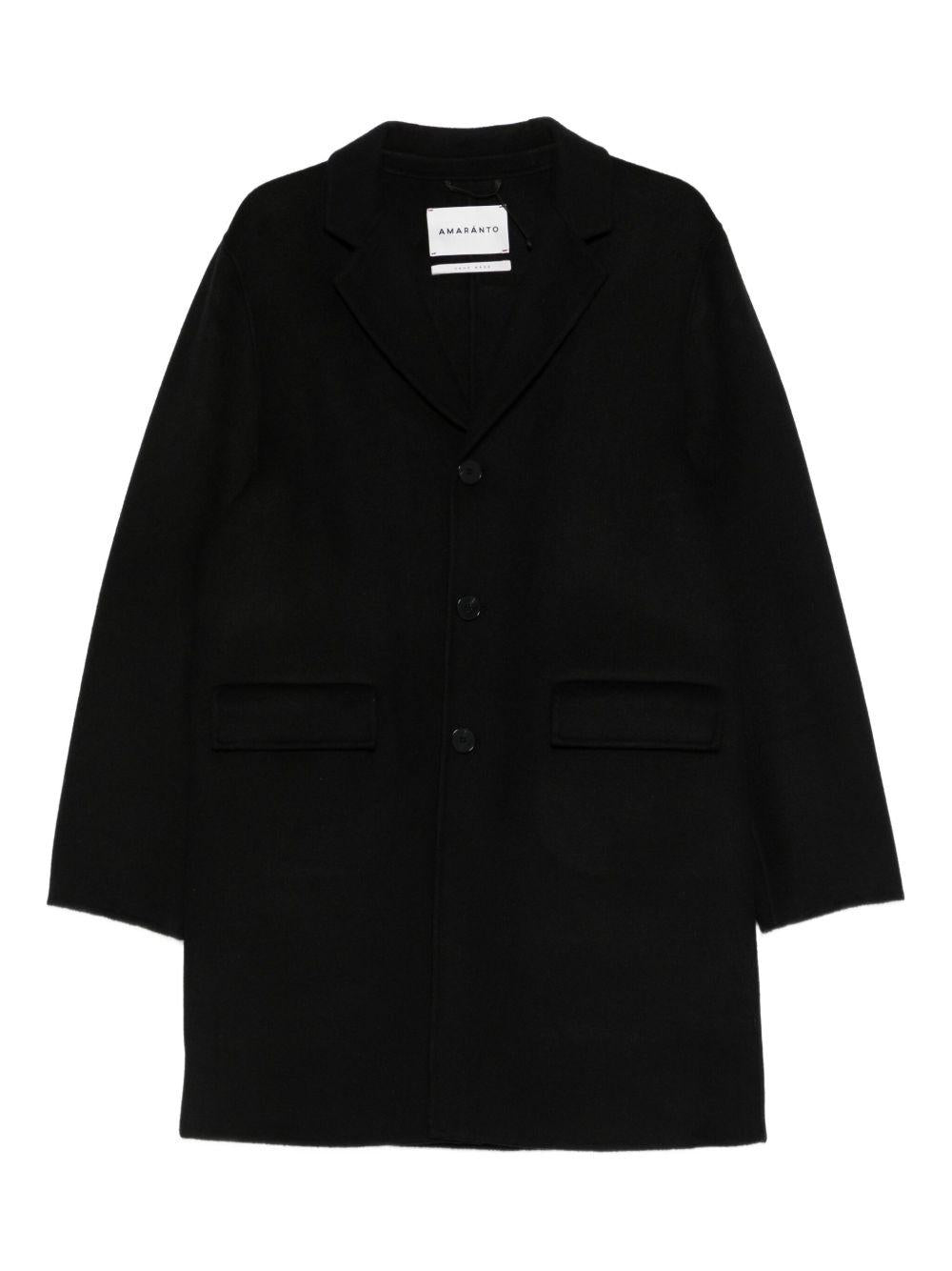 AMARANTO Cappotto nero con tasche 