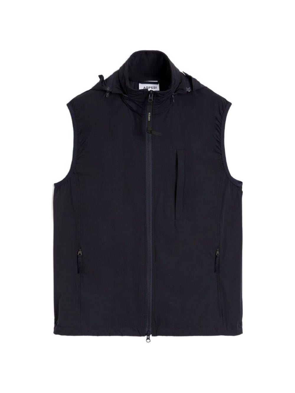 ASPESI Gilet blu navy con zip 