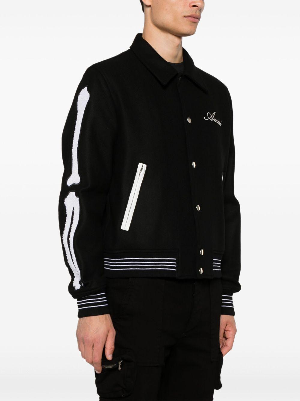 AMIRI Bomber Varsity Bones in lana con logo 
