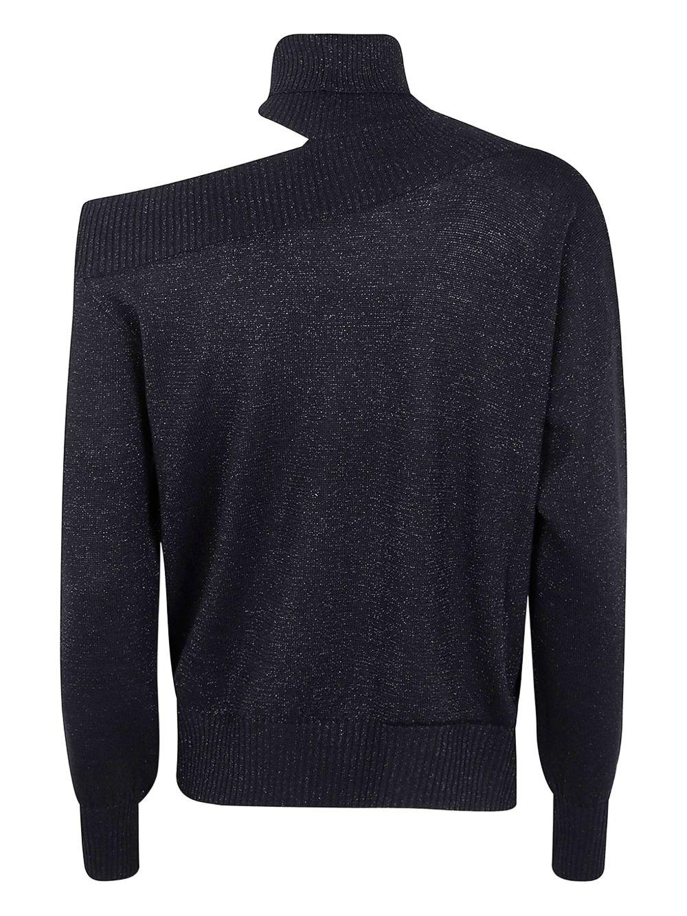 D EXTERIOR Maglia nera in lana con dettaglio cut-out 