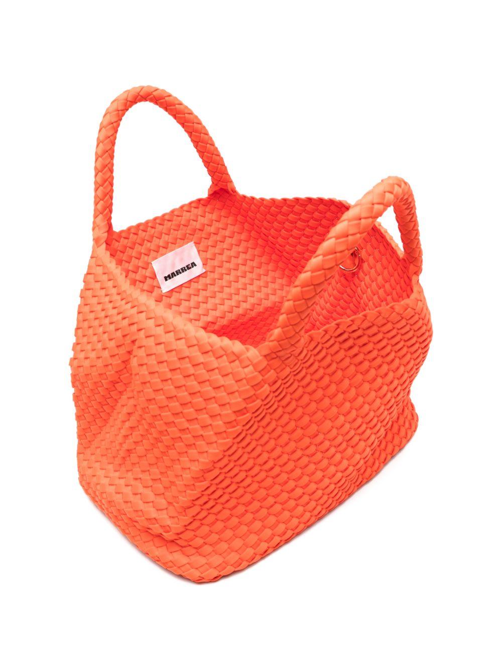 MARREA Borsa a mano arancione con texture intrecciata 